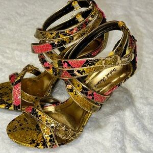 ✨*NEW* Michael Antonio Gold and Pink Strappy Heels